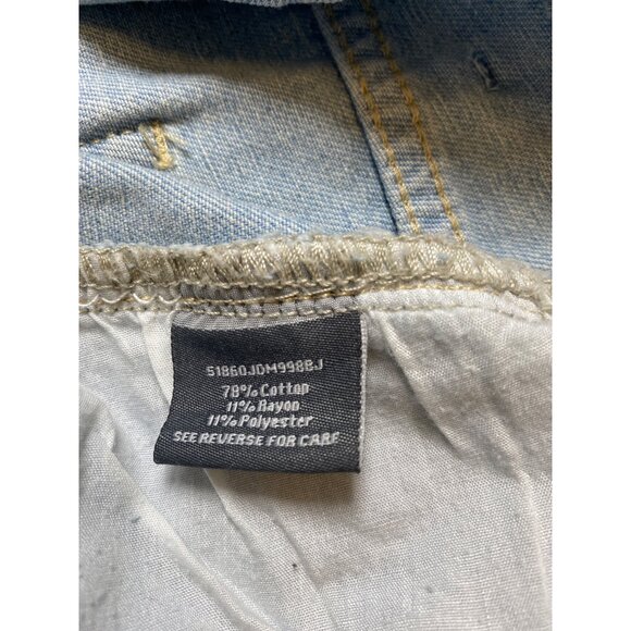 Cali 1850 High Rise Straight Leg Cargo Jeans W/ Pockets Light Wash Denim, 13 - Picture 7 of 7